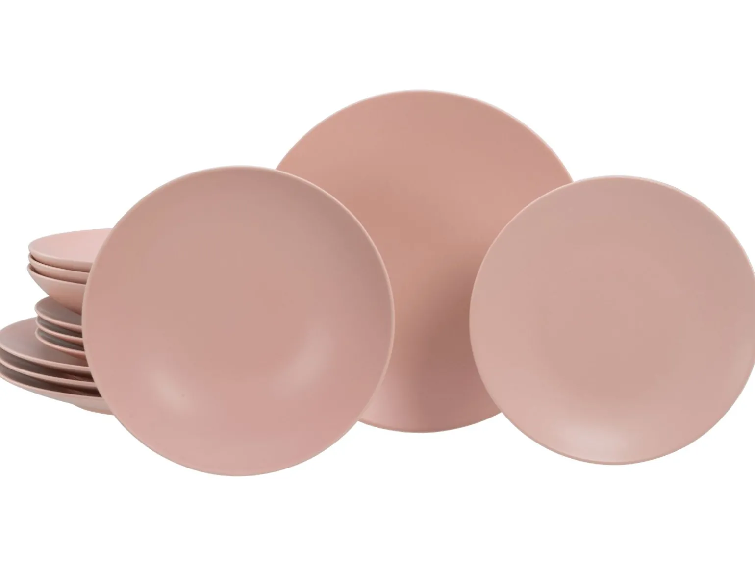Soft Touch - Tellerset 12-tlg, Soft Touch - Tafelservice 12-tlg - Schwarz