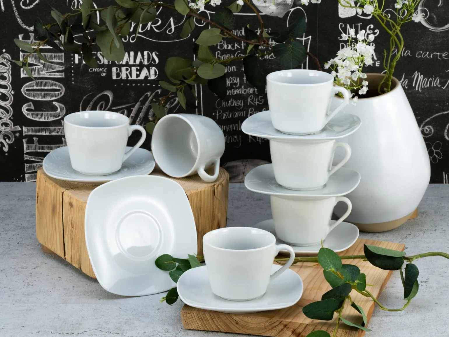 Square - Kaffeetasssen 12-tlg - Weiss