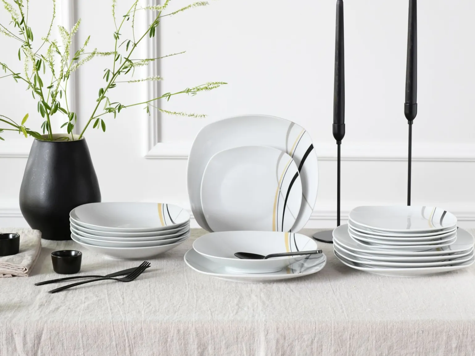 Square - Tafelservice 18-tlg, Square - Tellerset 18-tlg - Weiss