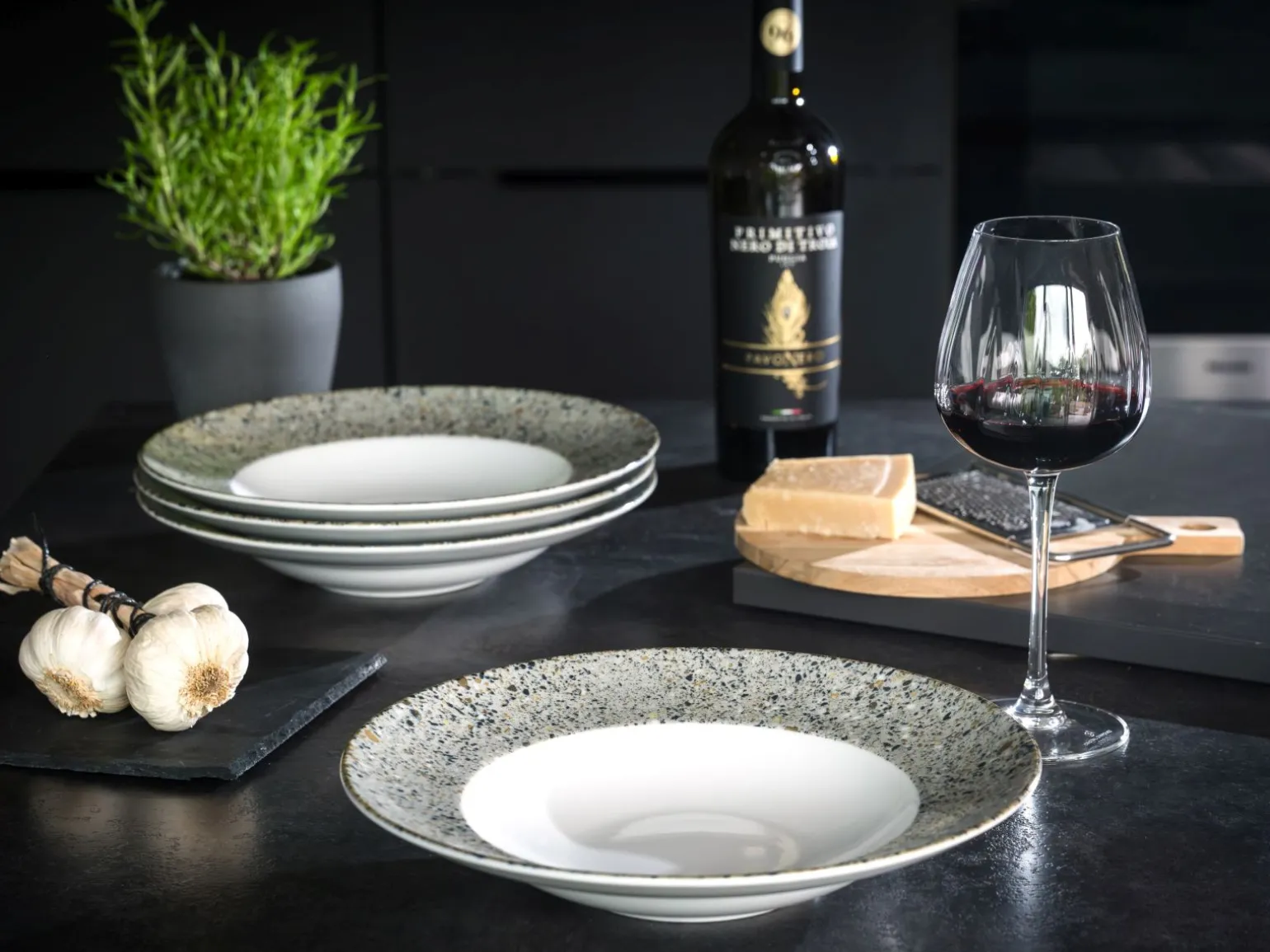 Stone Collection - Pastateller 4-tlg - Bunt