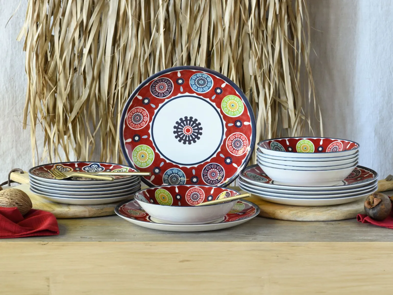 Sumaya - Kombiservice 18-tlg - Red
