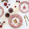 Tannenbaum - Tellerset 12-tlg - Rot