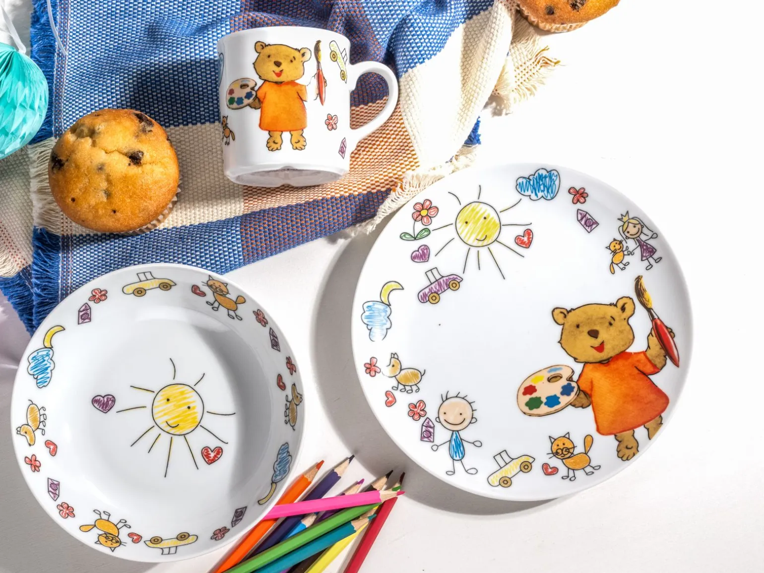 Teddy - Kinderservice 3-tlg - Weiss