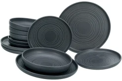 Uno - Tellerset 12-tlg - Black
