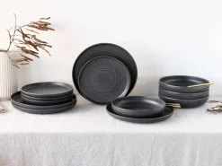 Uno - Tellerset 12-tlg - Black
