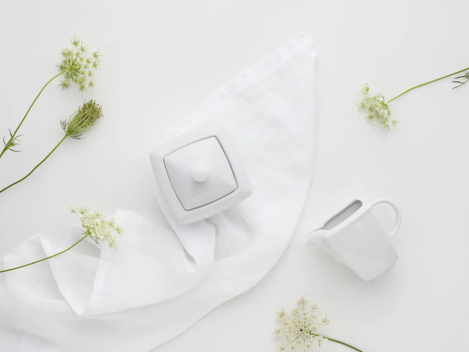 Victoria - Milch und Zucker Set 2-tlg - Weiss