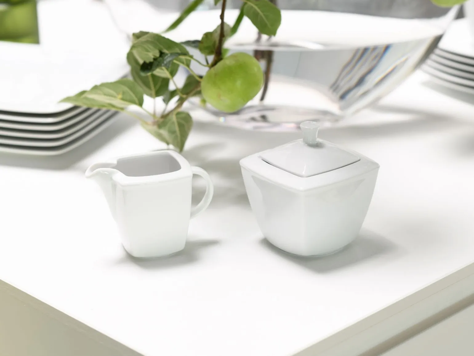 Victoria - Milch und Zucker Set 2-tlg - Weiss