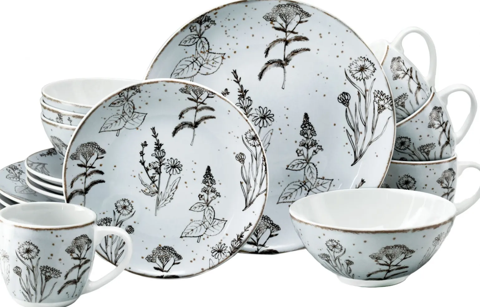 Vintage Flowers - Kombiservce 16-tlg - Stein
