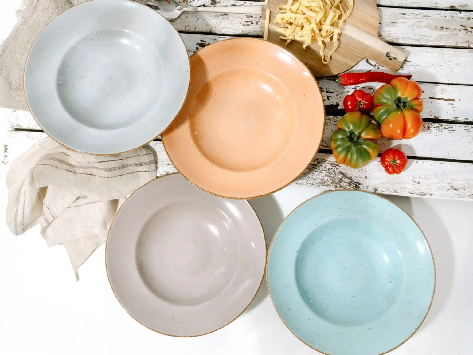 Vintage Nature - Pastateller 4-tlg - Weiss