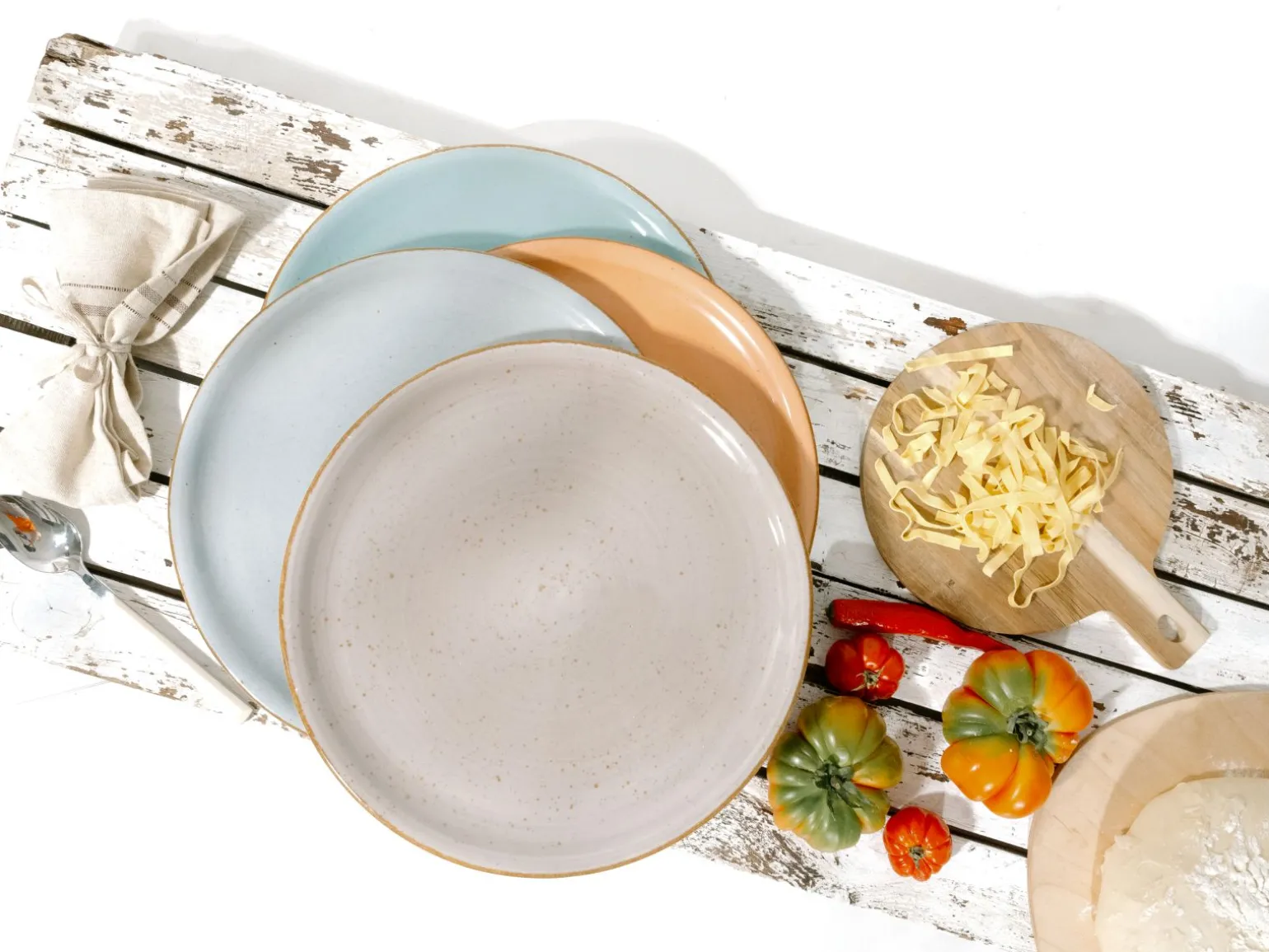 Vintage Nature - Pizzateller 4-tlg - Weiss