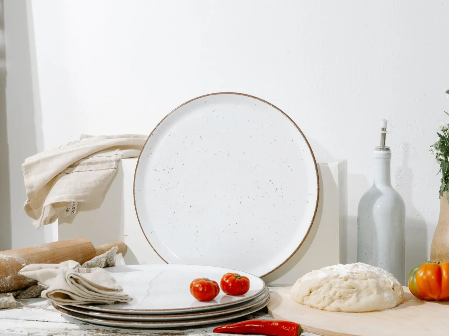Vintage Nature - Pizzateller 4-tlg - Weiss