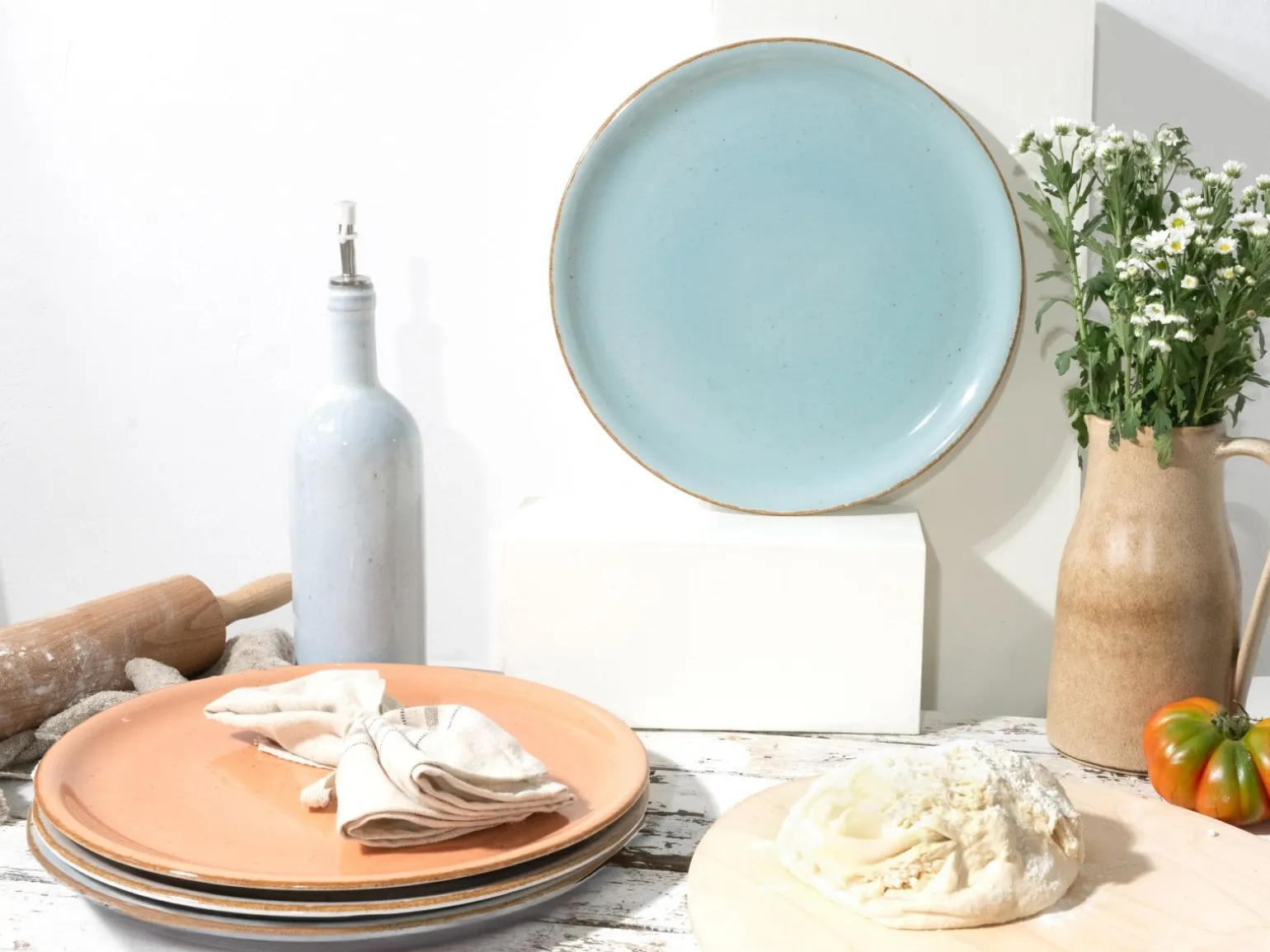Vintage Nature - Pizzateller 4-tlg - Weiss