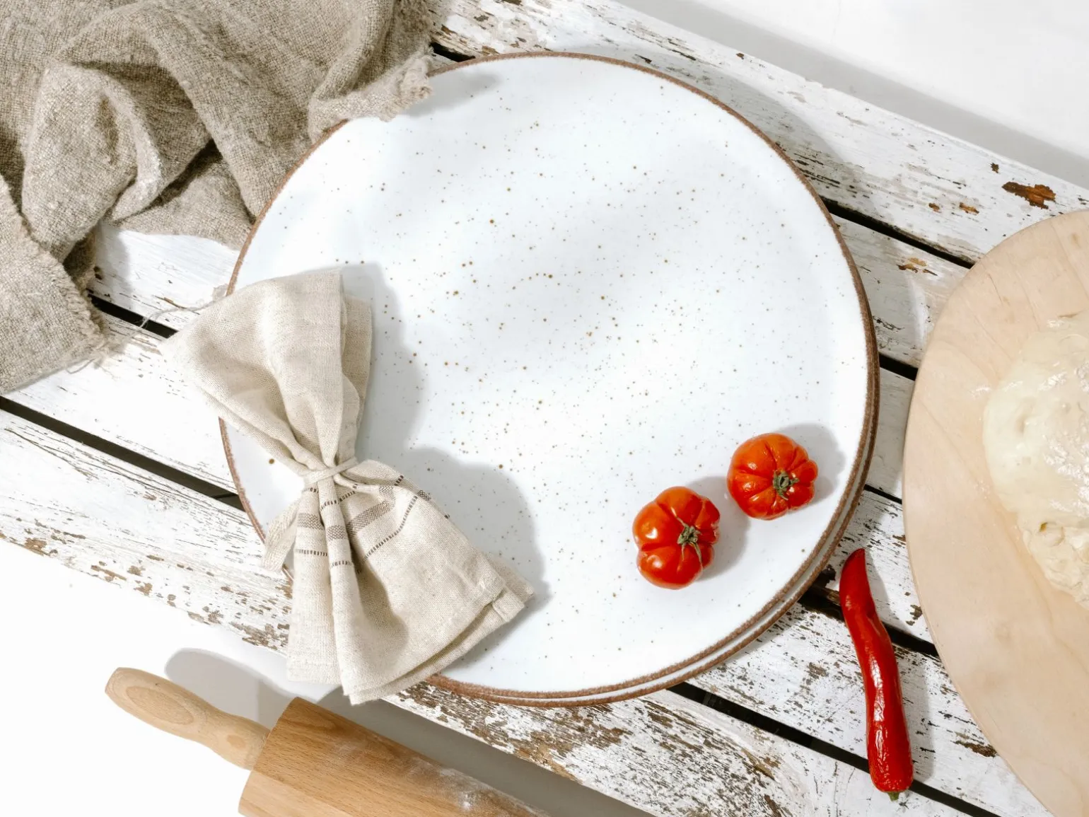 Vintage Nature - Pizzateller 4-tlg - Weiss