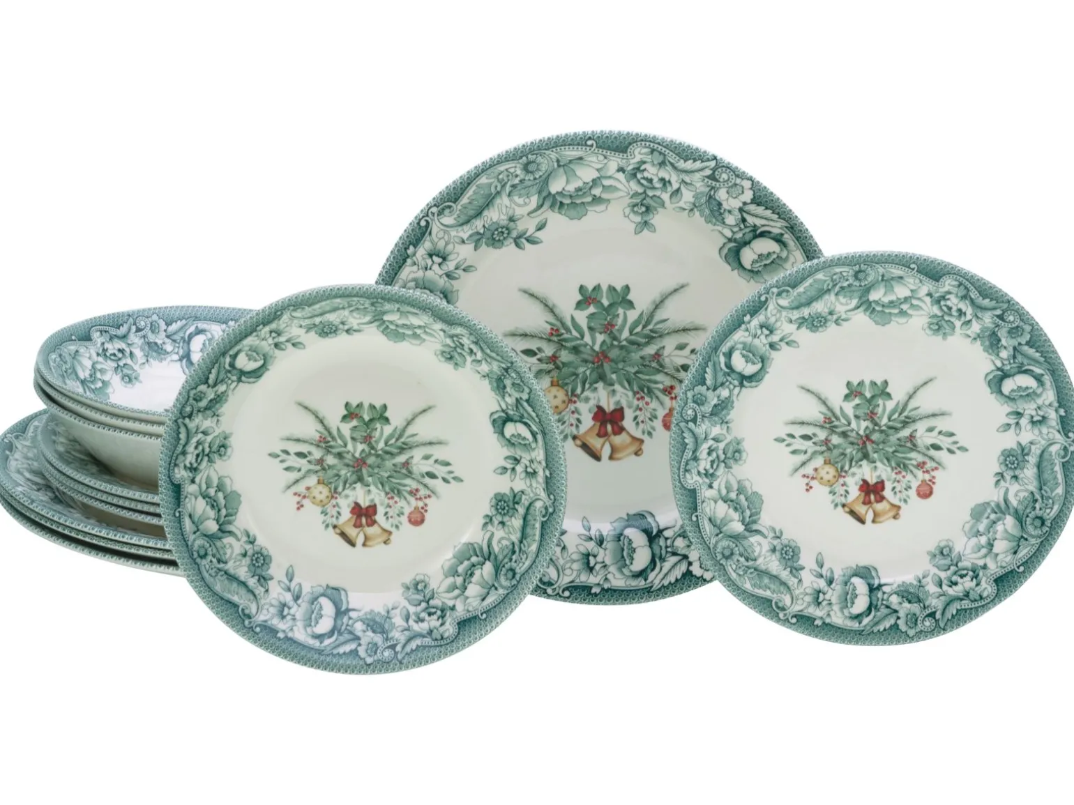 Weihnachten - Tellerset 12-tlg - Grün