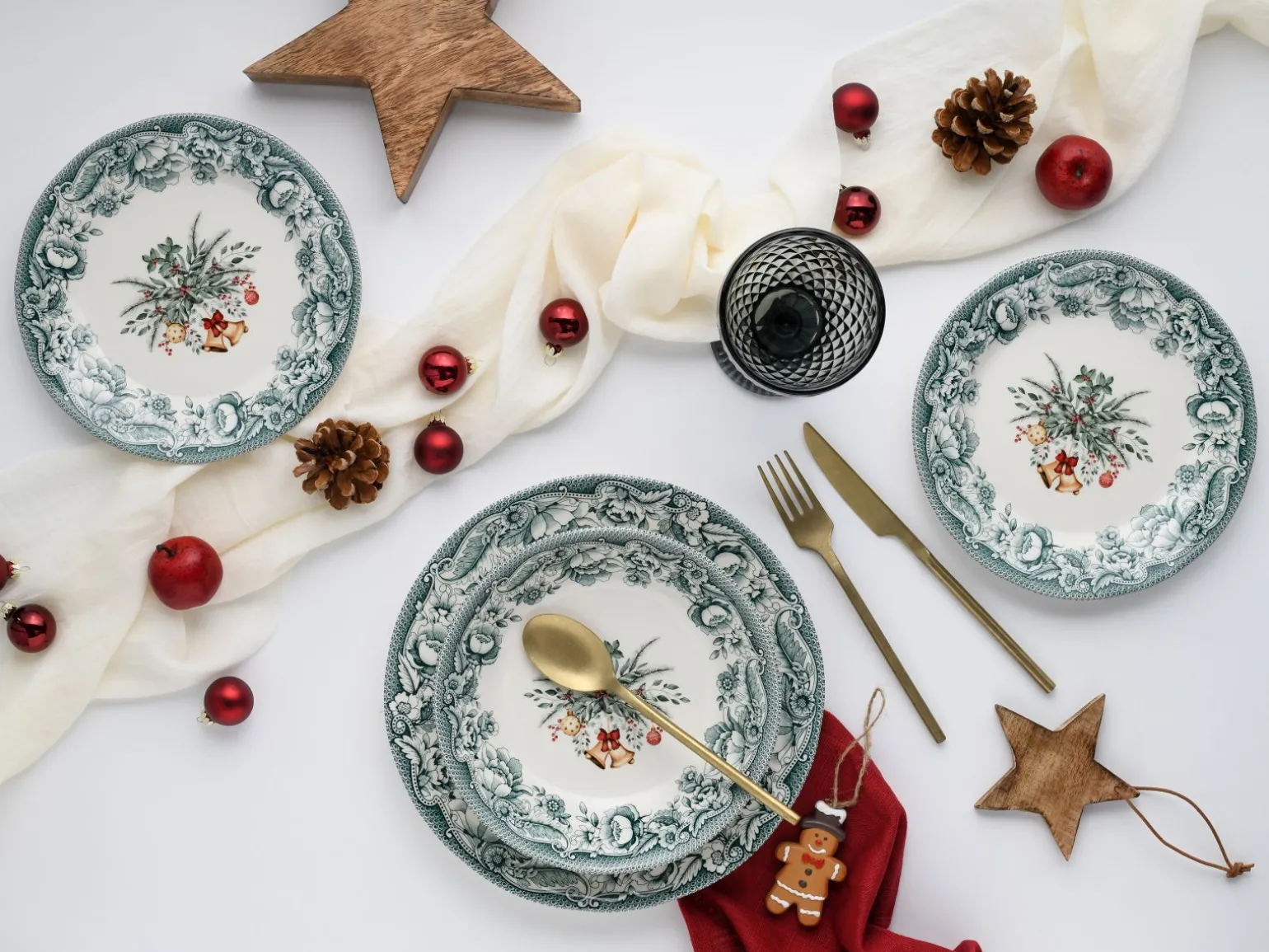 Weihnachten - Tellerset 12-tlg - Grün