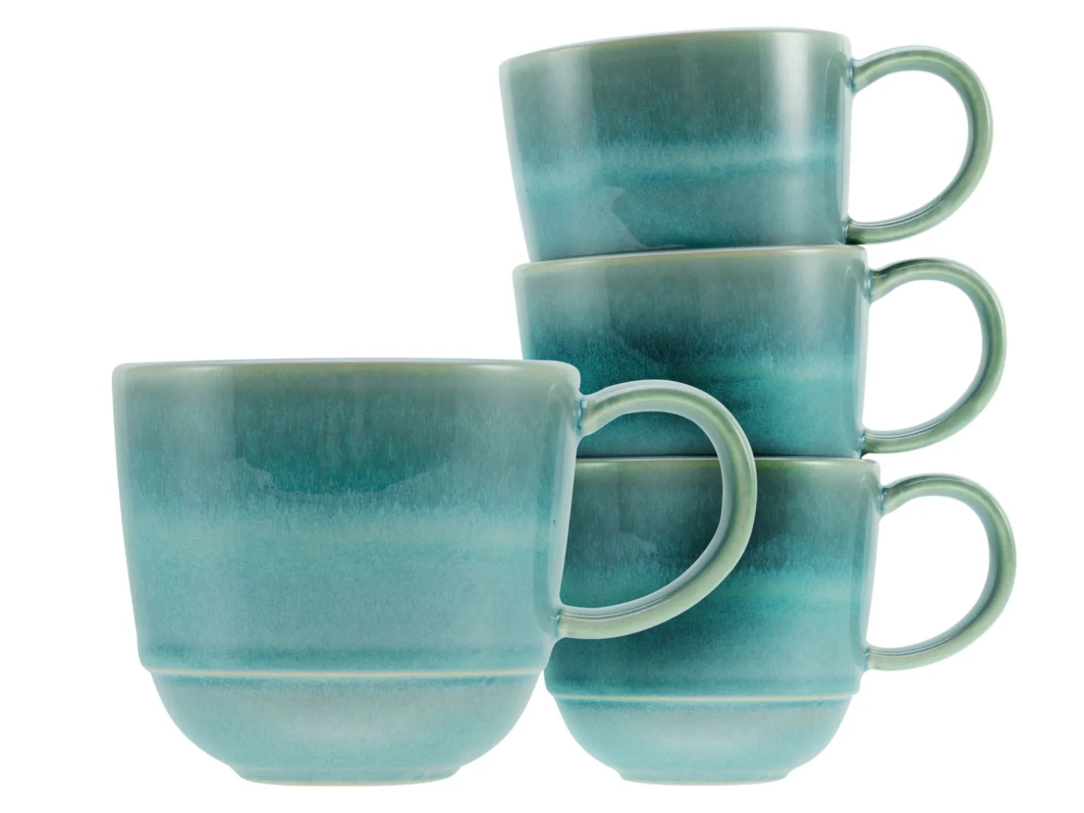 Yuki - Kaffeebecher 4-tlg - Grün-blau