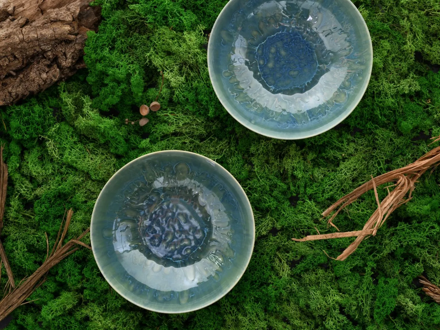 Yuki - Salatschüssel 2-tlg - Grün-blau