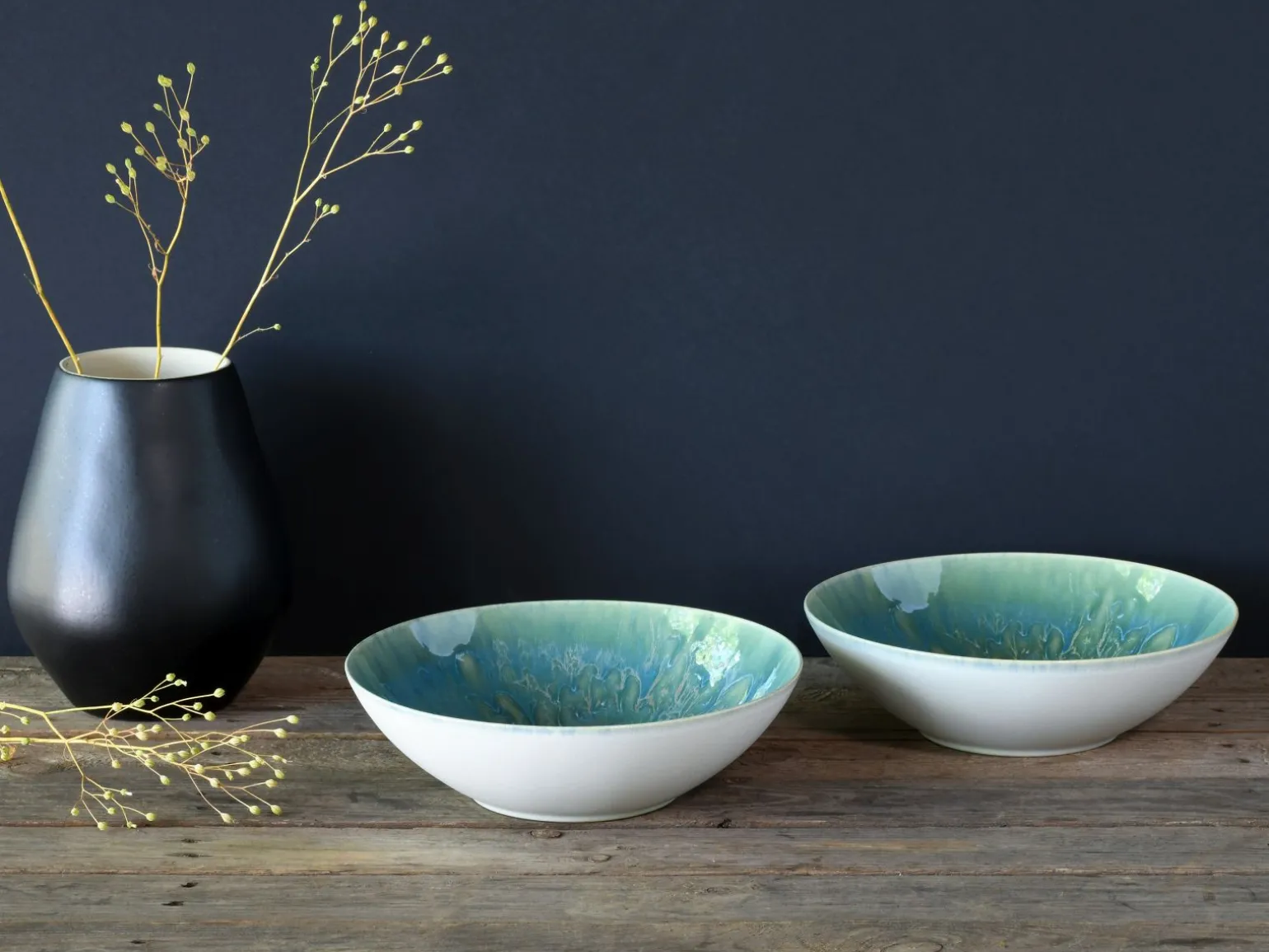 Yuki - Salatschüssel 2-tlg - Grün-blau