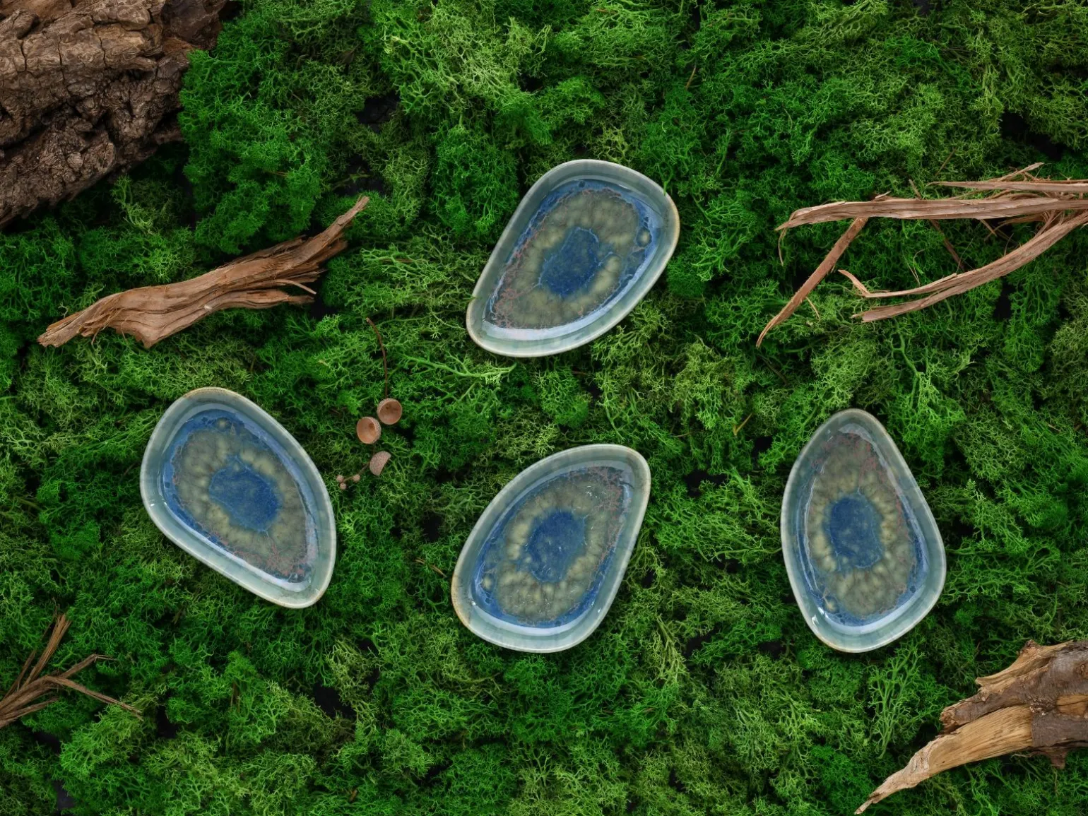 Yuki - Schale 4-tlg - Grün-blau