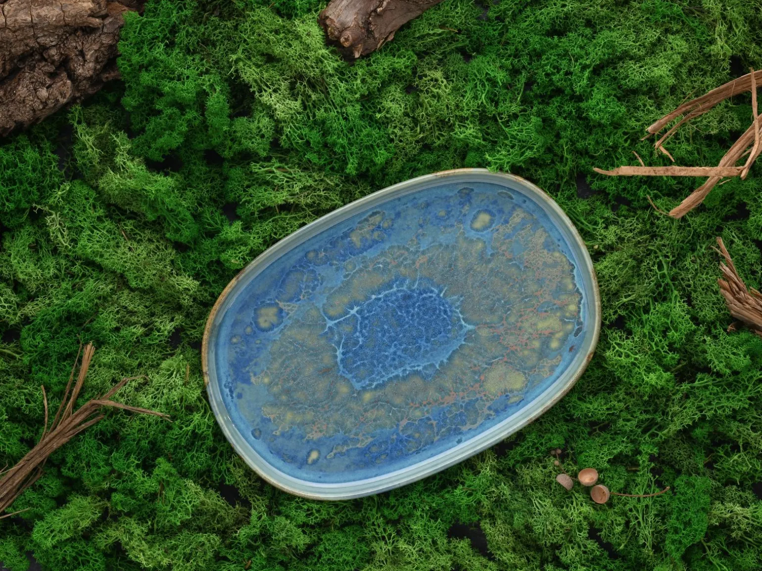 Yuki - Servierplatte 2-tlg - Grün-blau