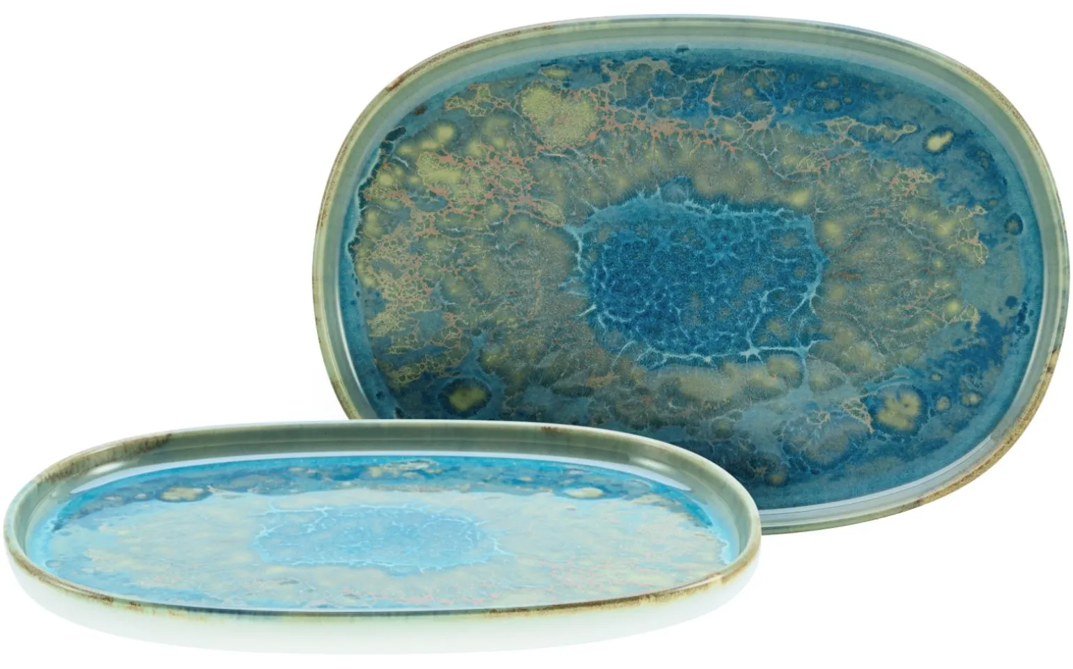 Yuki - Servierplatte 2-tlg - Grün-blau