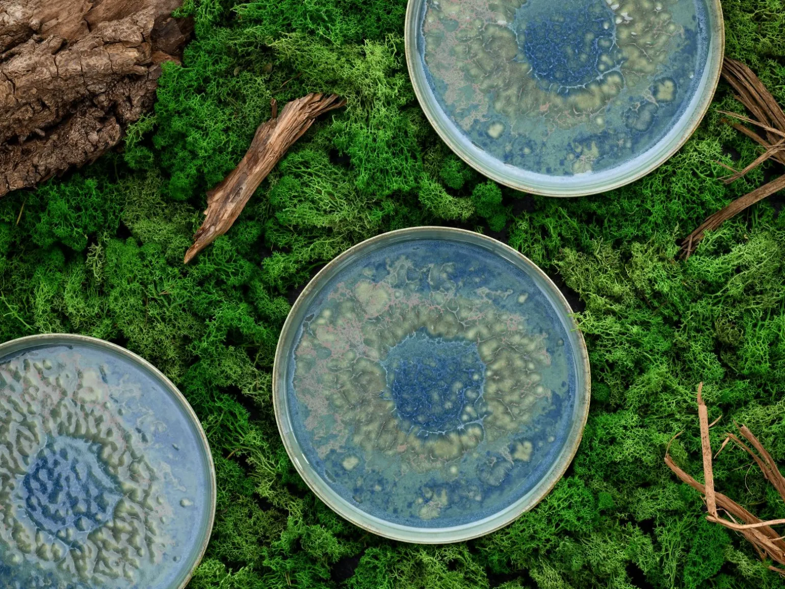 Yuki - Speiseteller 4-tlg - Grün-blau