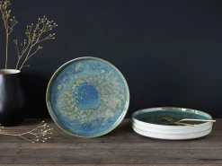 Yuki - Speiseteller 4-tlg - Grün-blau